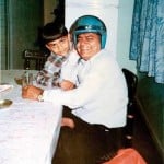 Virat Kohli with his father (childhood photo)